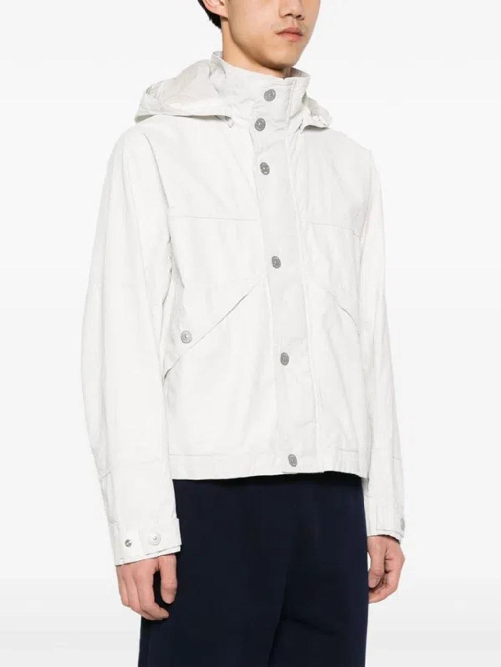 Marina Linen Blouson Jacket In White Product Image