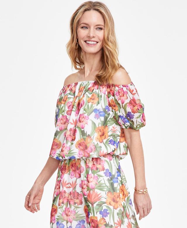 Women's Printed Off-The-Shoulder Top, Created for Macy's Product Image