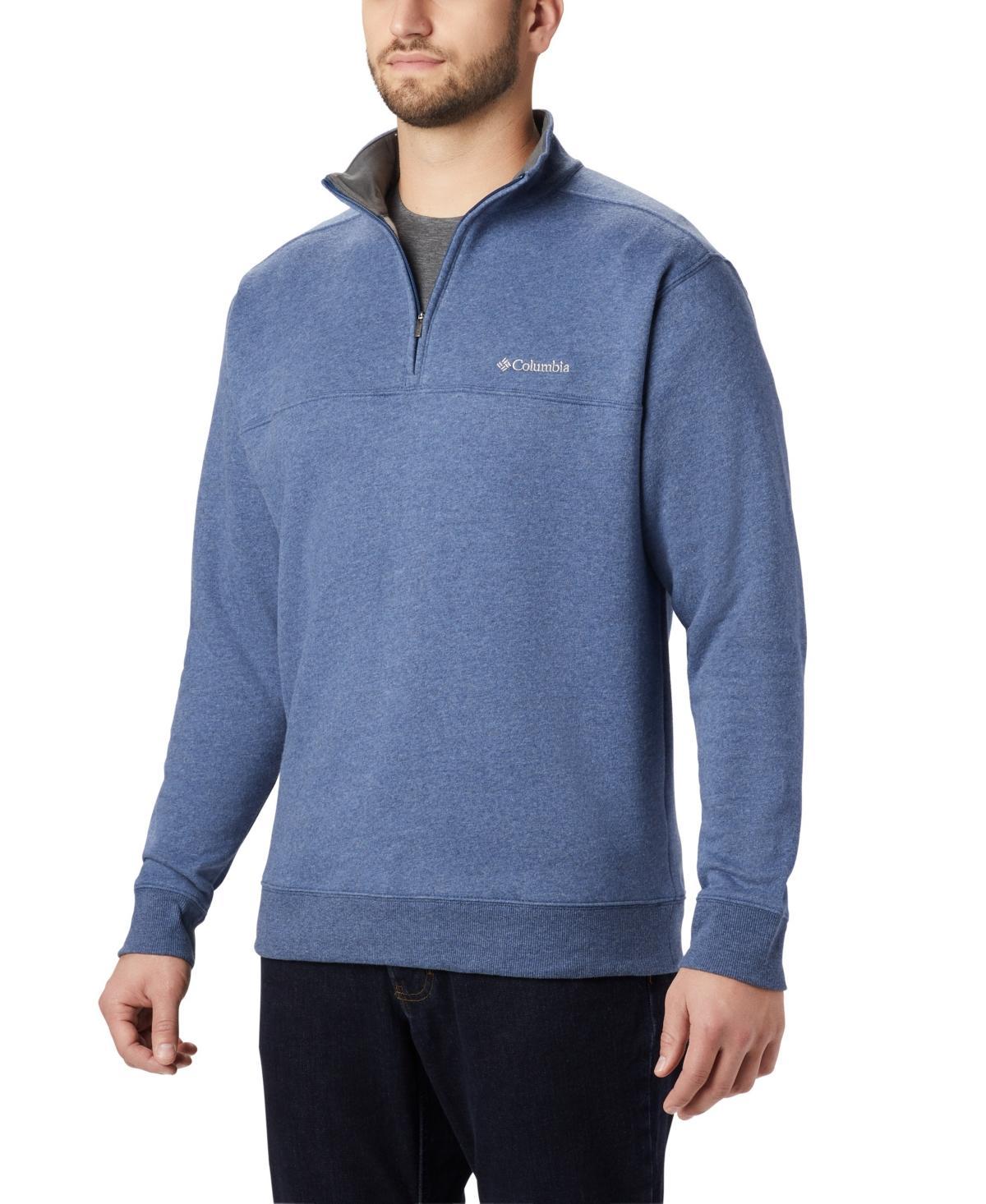 Mens Columbia Hart Mountain II Quarter-Zip Pullover Oatmeal Grey Product Image