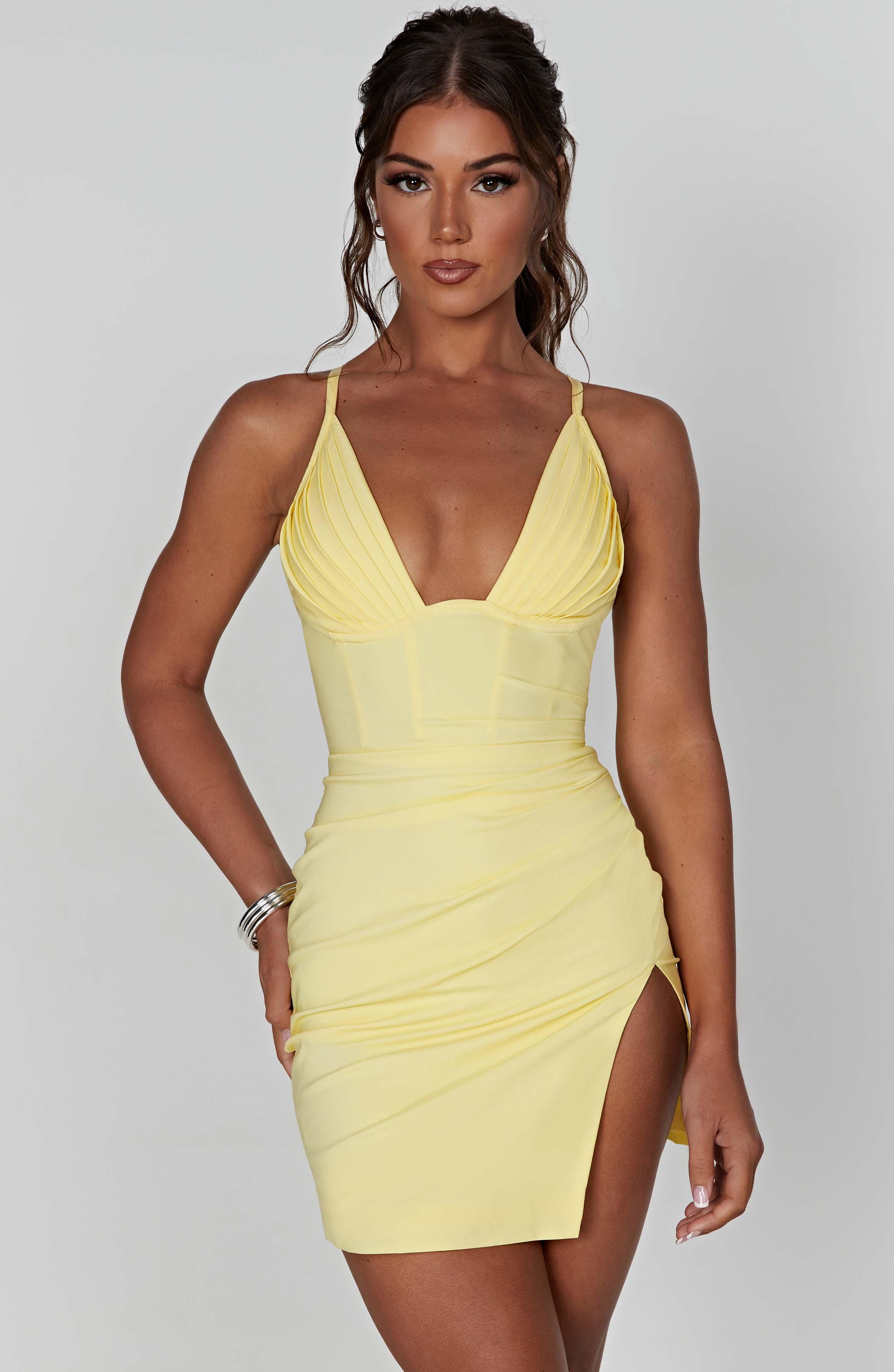 Aura Mini Dress - Lemon Product Image