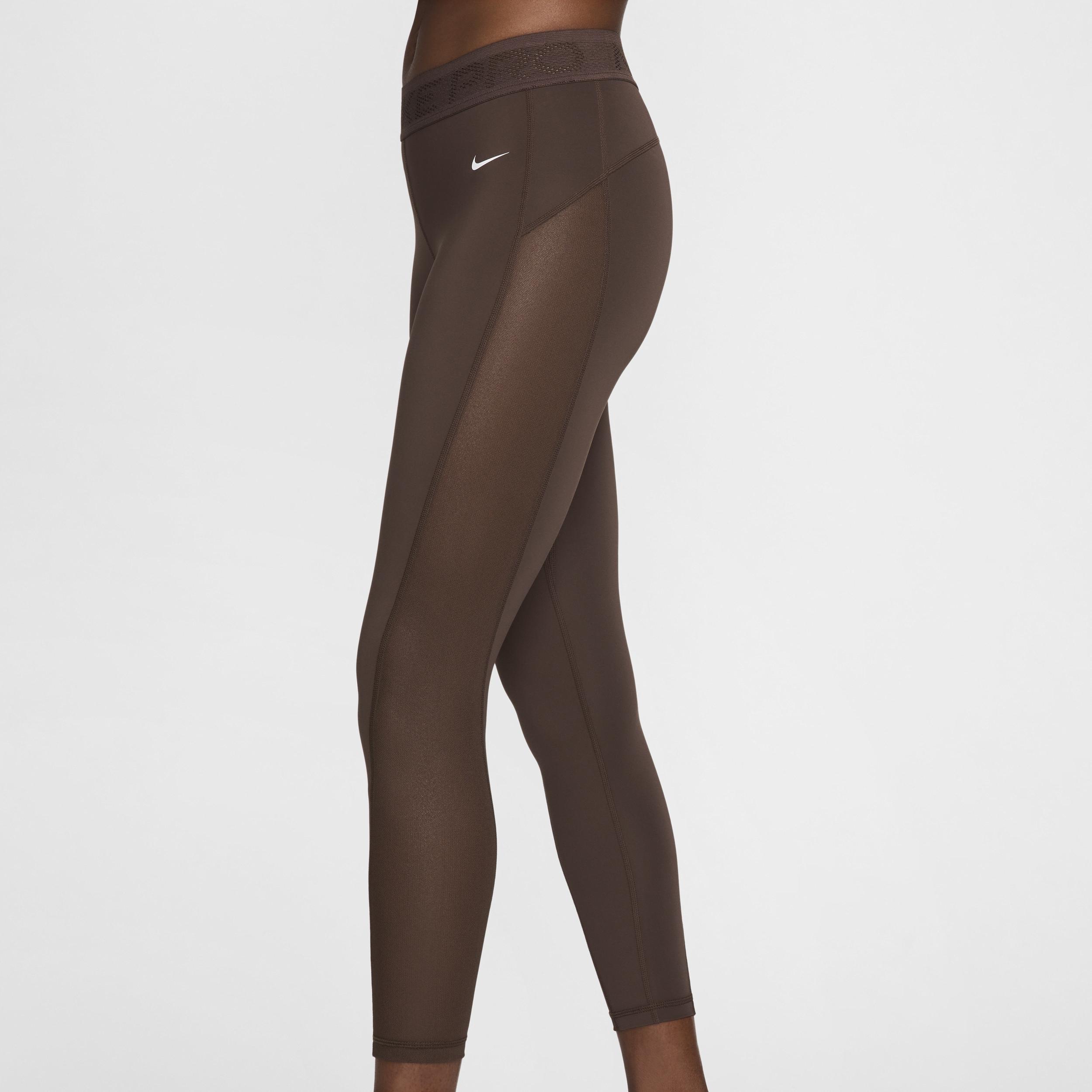 Womens Nike Pro Mid-Rise 7/8 Mesh-Paneled Leggings Product Image