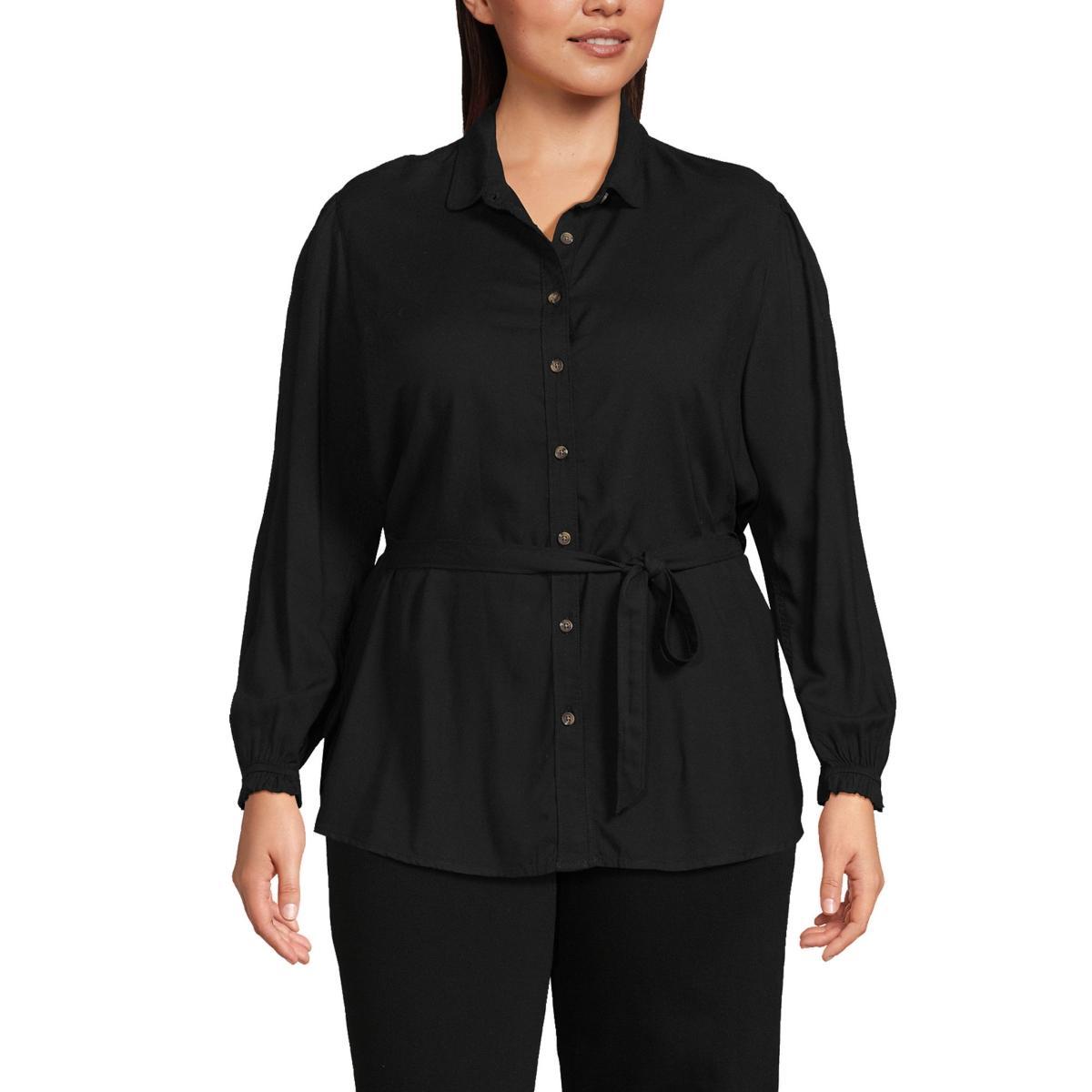 Womens Lands End Tie Waist Shirt Product Image