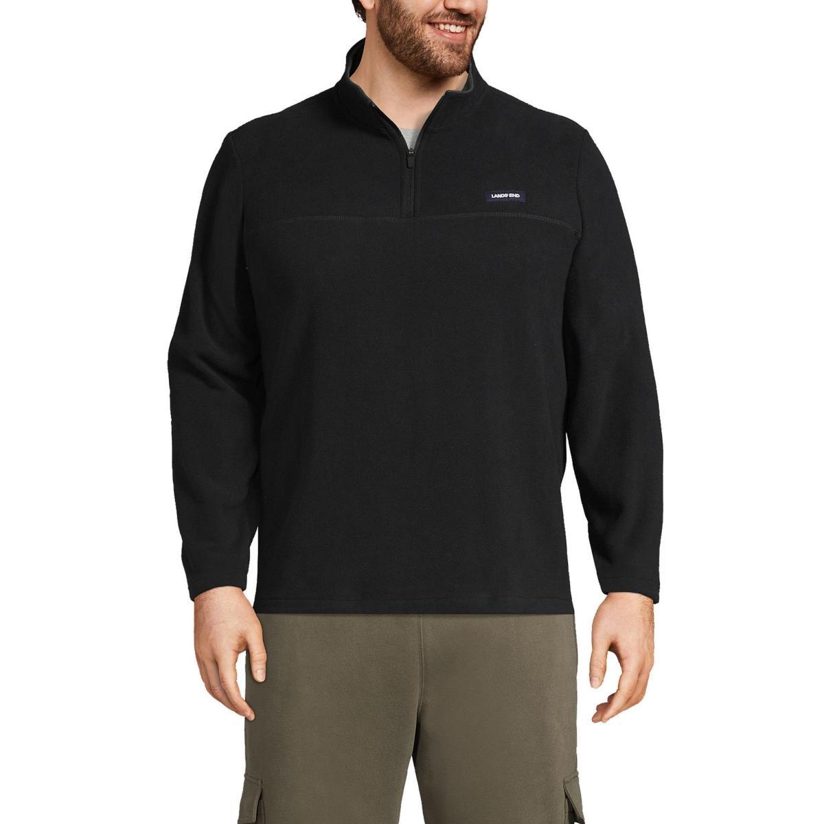 Big & Tall Lands End Fleece Quarter-Zip Pullover, Mens Product Image