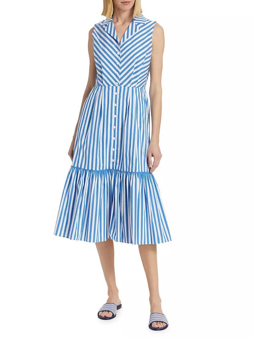 Joelle Striped Sleeveless Midi-Dress Product Image