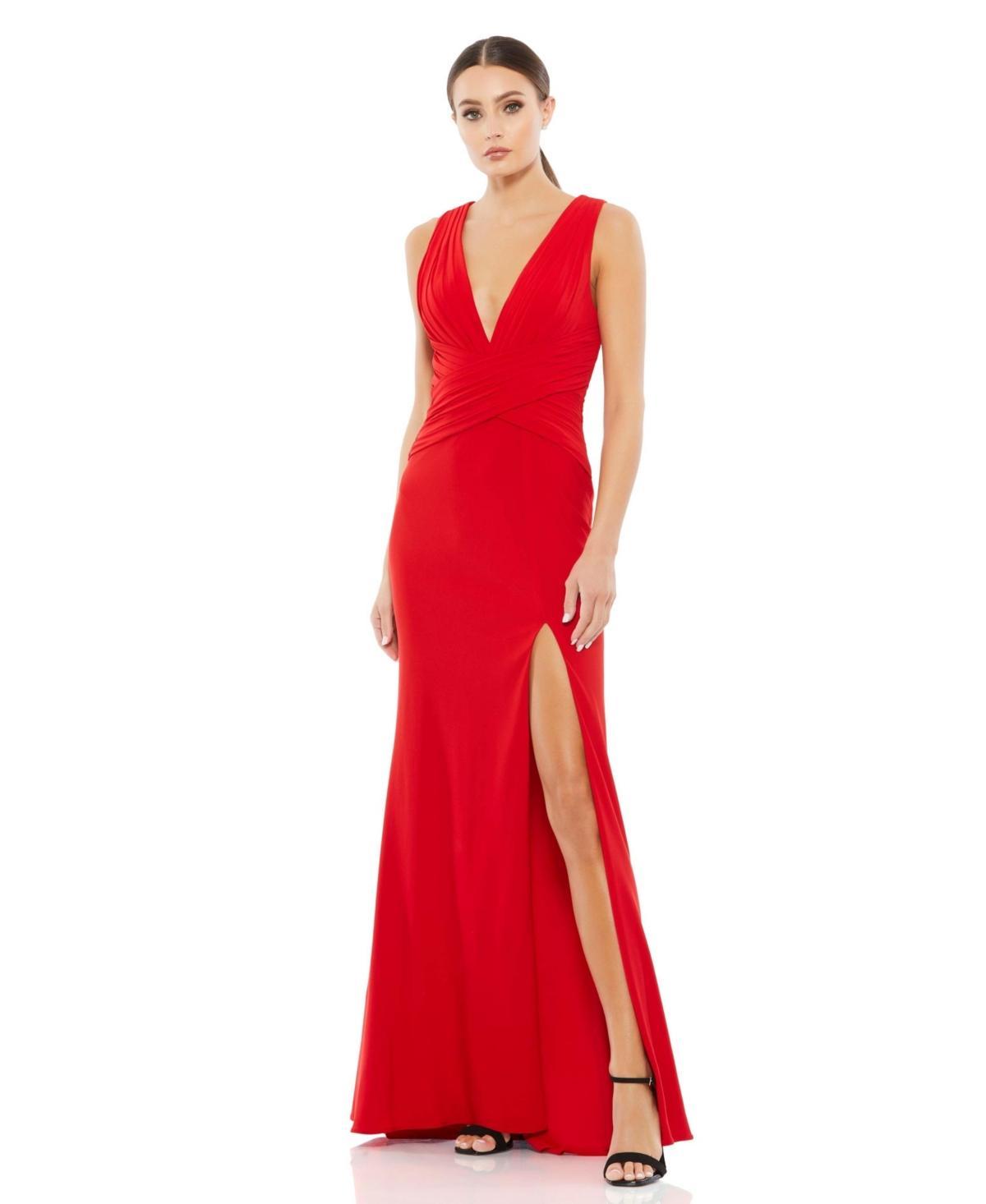 Womens Ieena Pleated Wrapping Sleeveless Jersey Gown product image