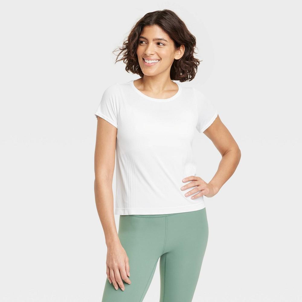 Womens Seamless Short Sleeve Shirt - All In Motion White Product Image