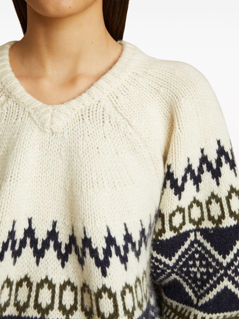 KHAITE The Nalani Patterned Intarsia-knit Jumper In Ivory_multi Product Image