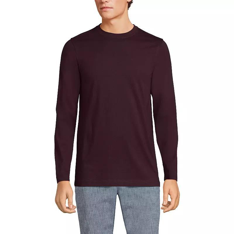 Mens Lands End Classic-Fit Supima Tee Black Plum Product Image