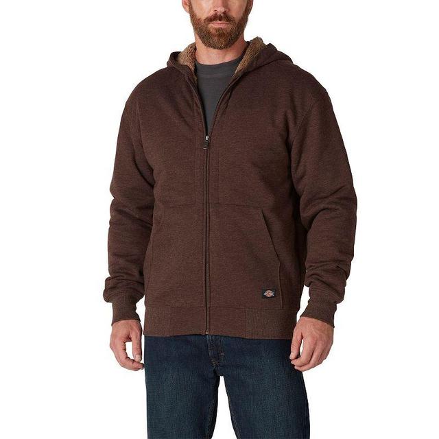 Mens Dickies Fleece-Lined Zip-Front Hoodie Brown Heather Product Image