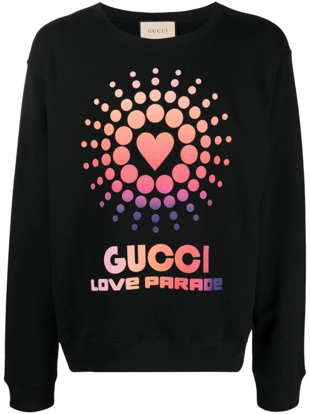 GUCCI Logo-print Cotton Sweatshirt In Black Product Image