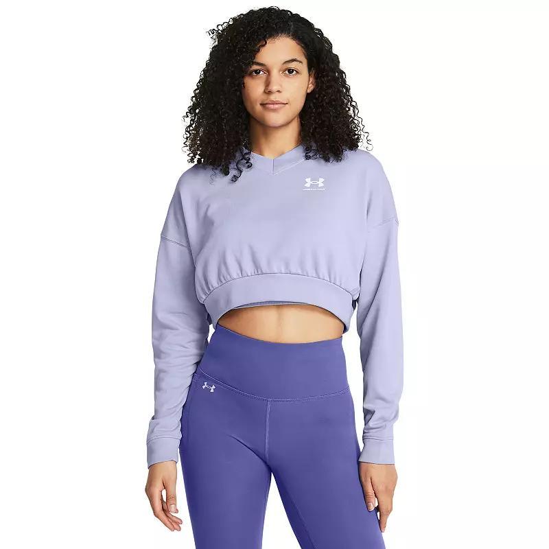 Womens Under Armour Rival Terry Oversized Cropped Crewneck Sweatshirt Product Image