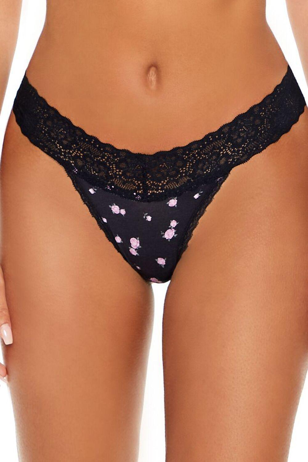 Rose Print Thong Panties | Forever 21 Product Image