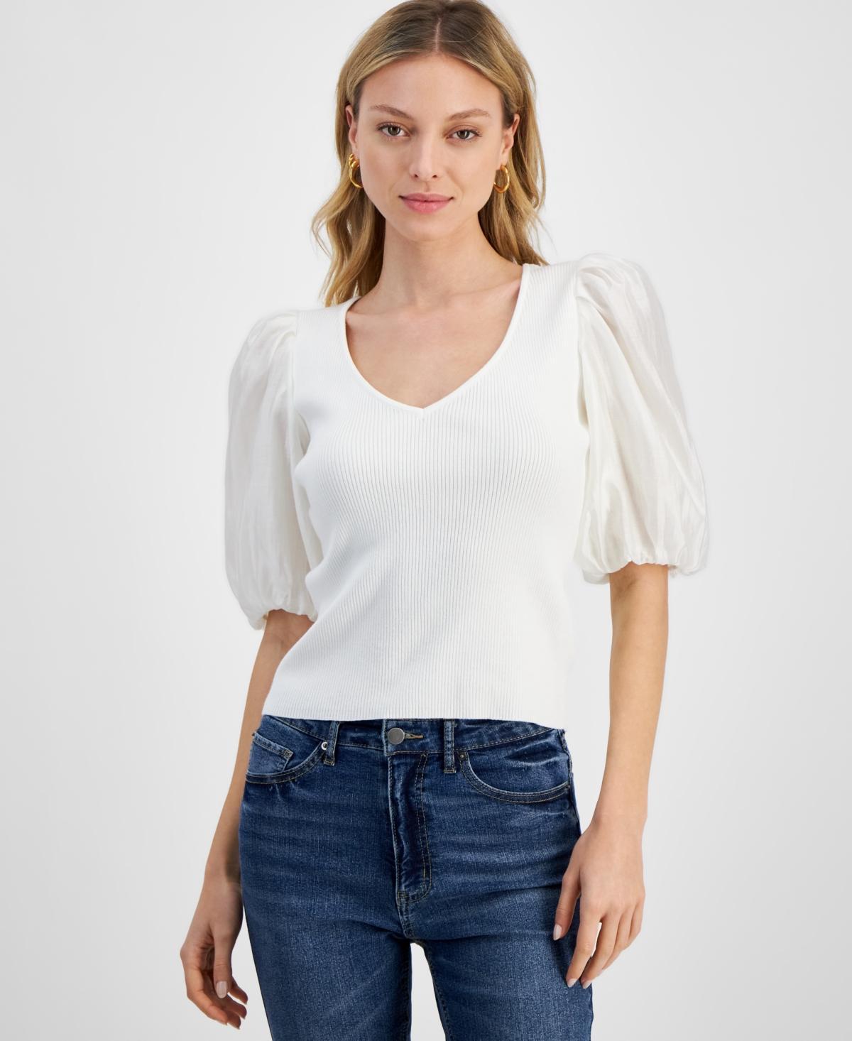 Lucy Paris Womens Barra Mixed-Media Top Product Image