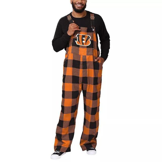 Mens FOCO Cincinnati Bengals Big Logo Plaid Overalls Product Image