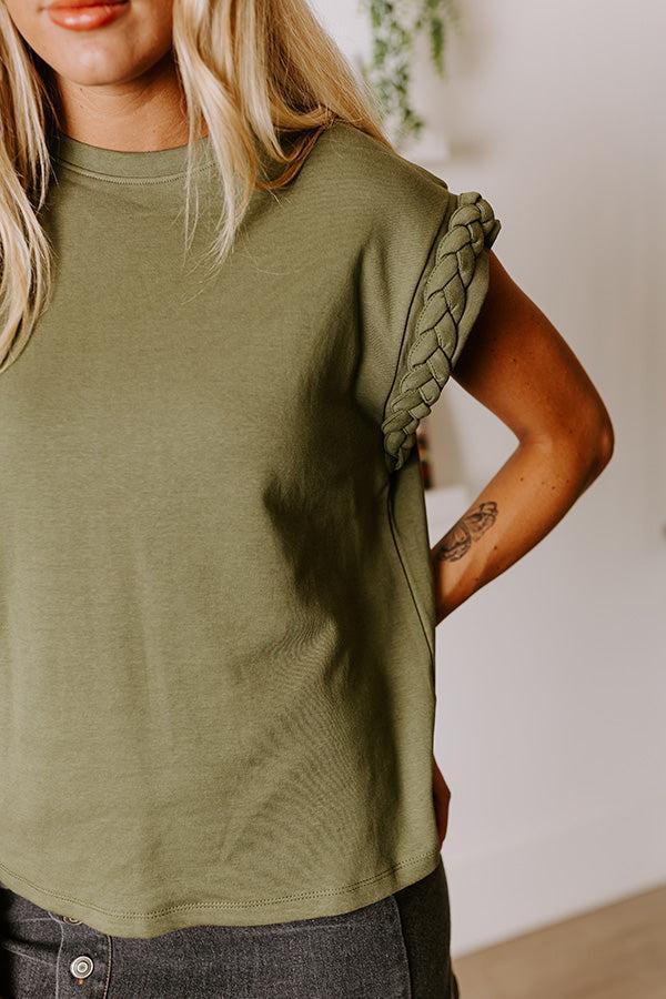 VIP Outing Shift Top in Olive Product Image