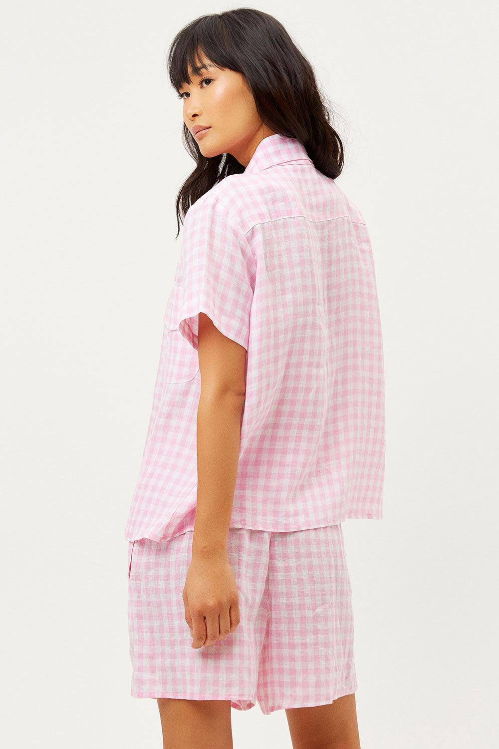 Lou Button Up Top - Pink Picnic Product Image