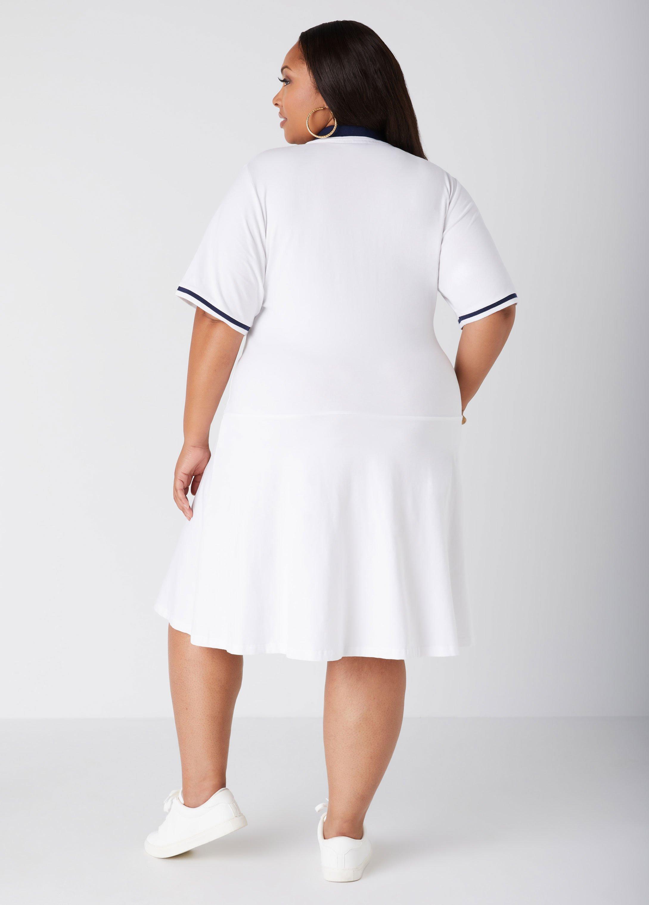 Striped Jersey Polo Dress Product Image