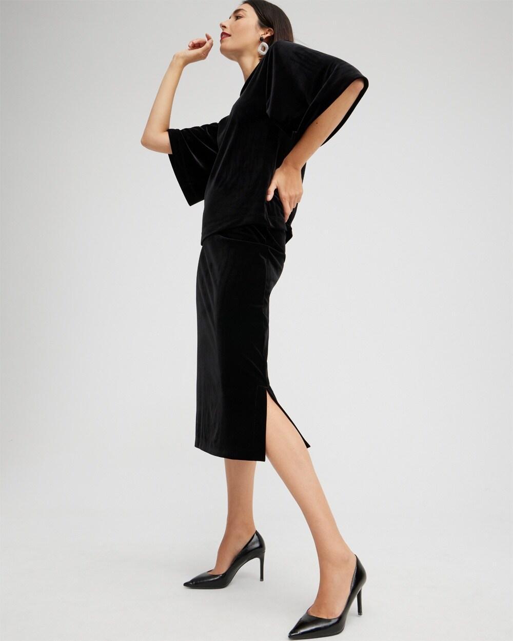 Women's Travelers Velvet Midi Skirt Product Image