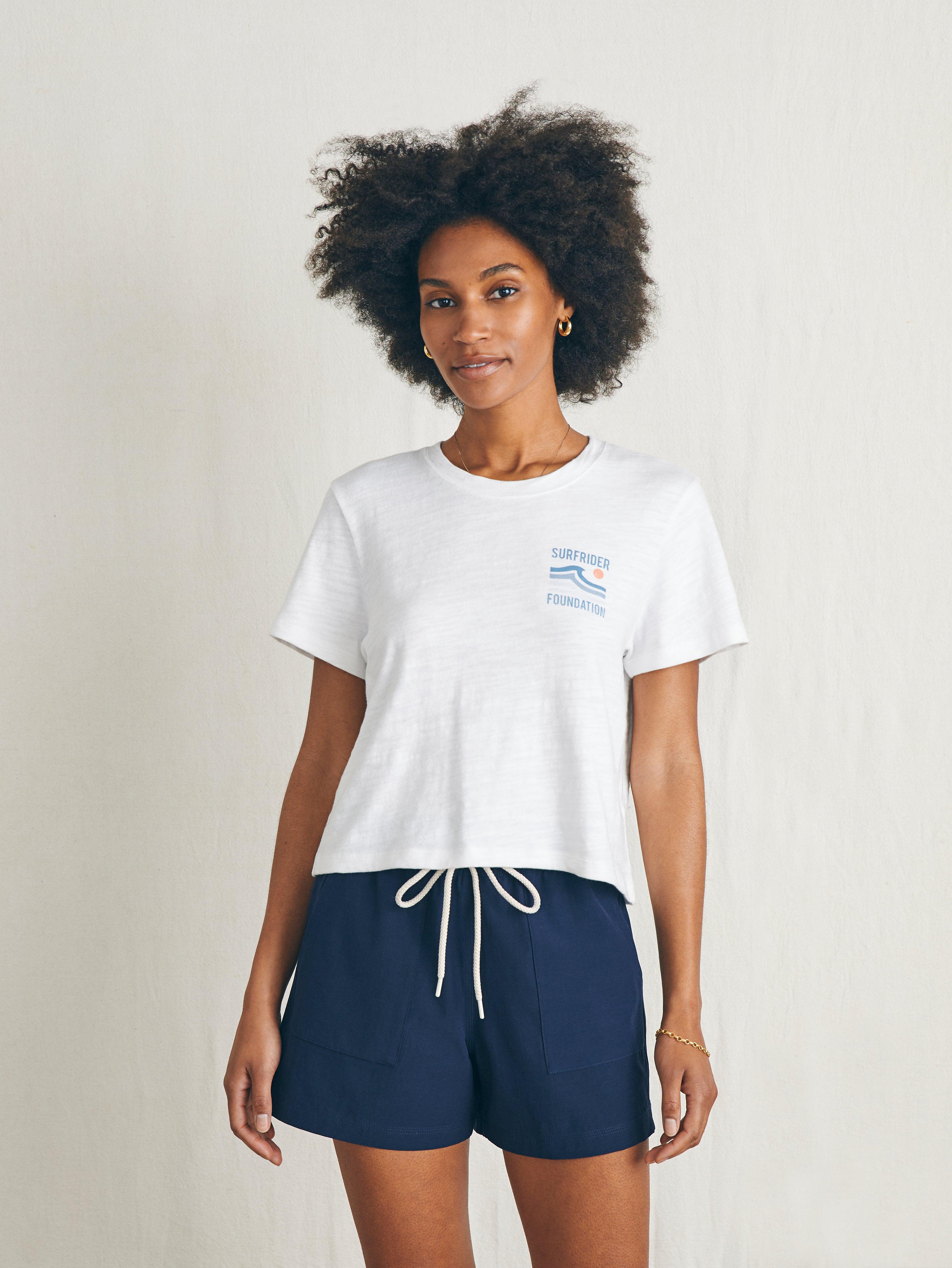 Surfrider Sunwashed Cropped Tee - White Female Product Image