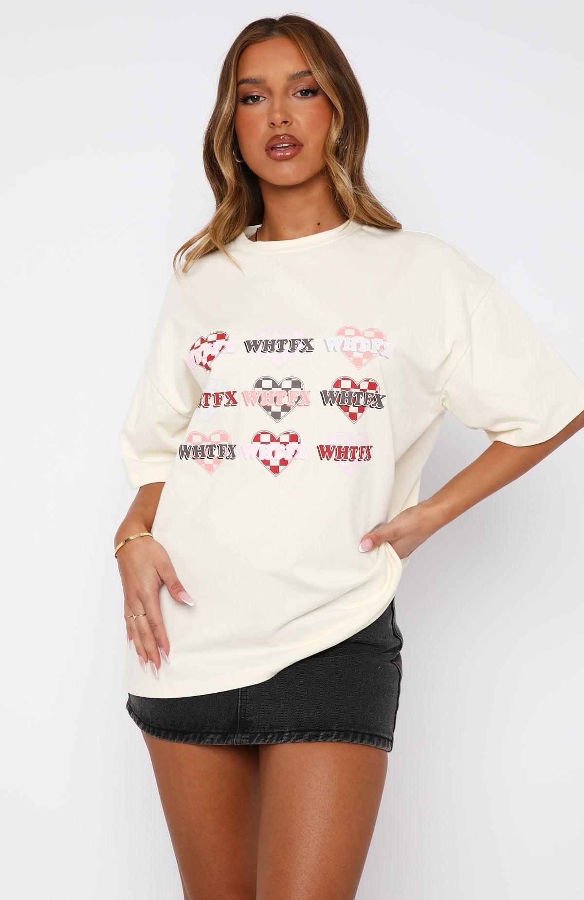 She's Too Nice Oversized Tee Off White Product Image