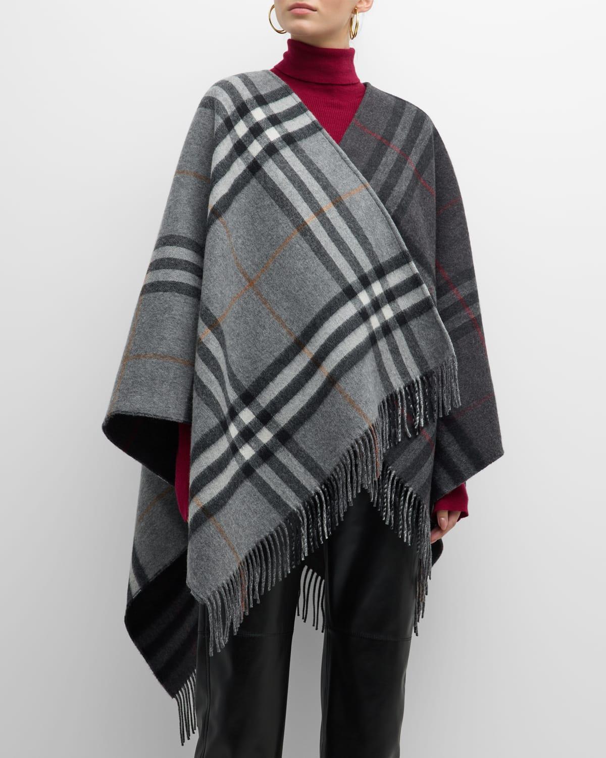 Womens Giant Check Colorblock Cape Product Image