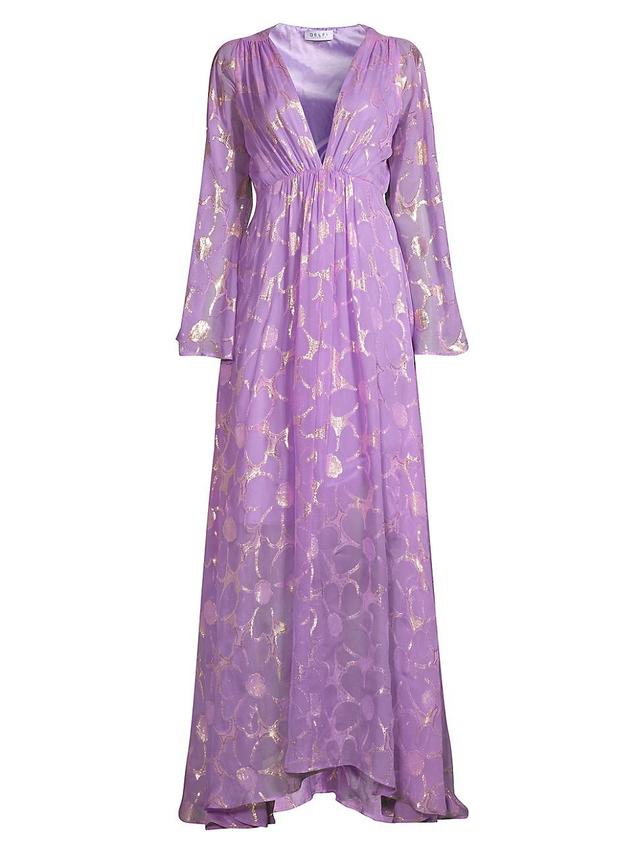 Womens Vanessa Metallic-Floral Dress Product Image