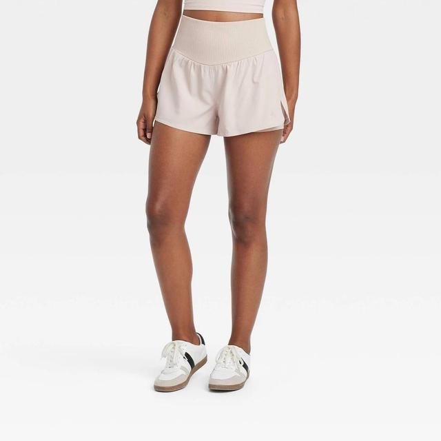 Womens High-Rise 2.5 Seamless Waistband Woven Shorts - JoyLab Cream M Product Image