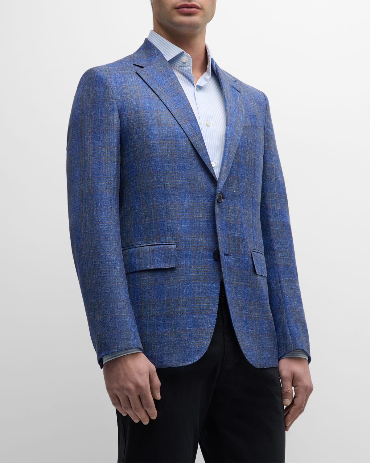 Mens Plaid Wool-Blend Sport Coat Product Image