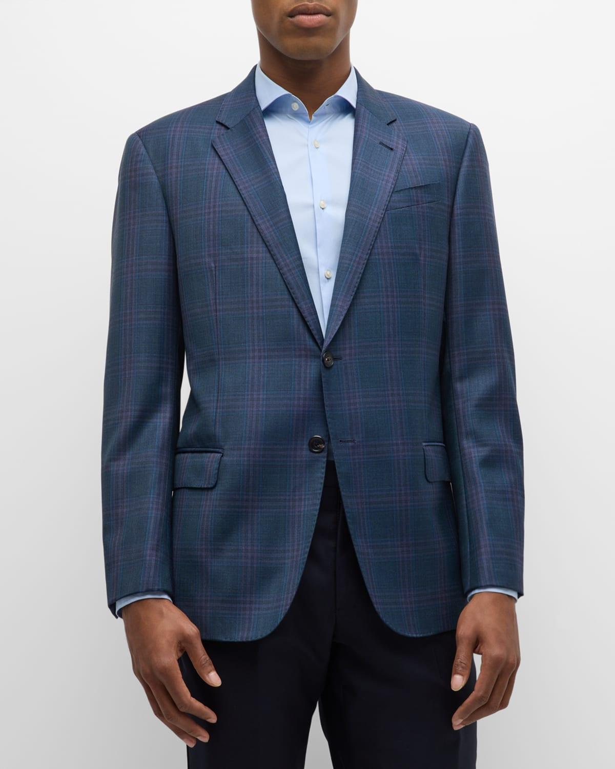 Mens Plaid Wool Sport Coat Product Image