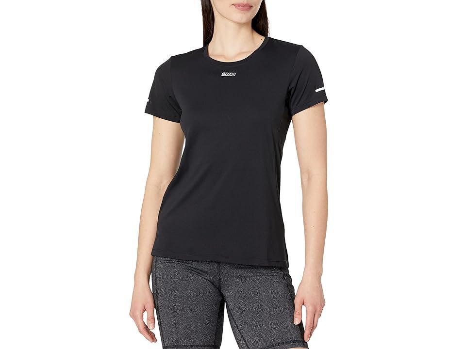 2XU Light Speed Tee (Black White/White Reflective) Women's Clothing Product Image