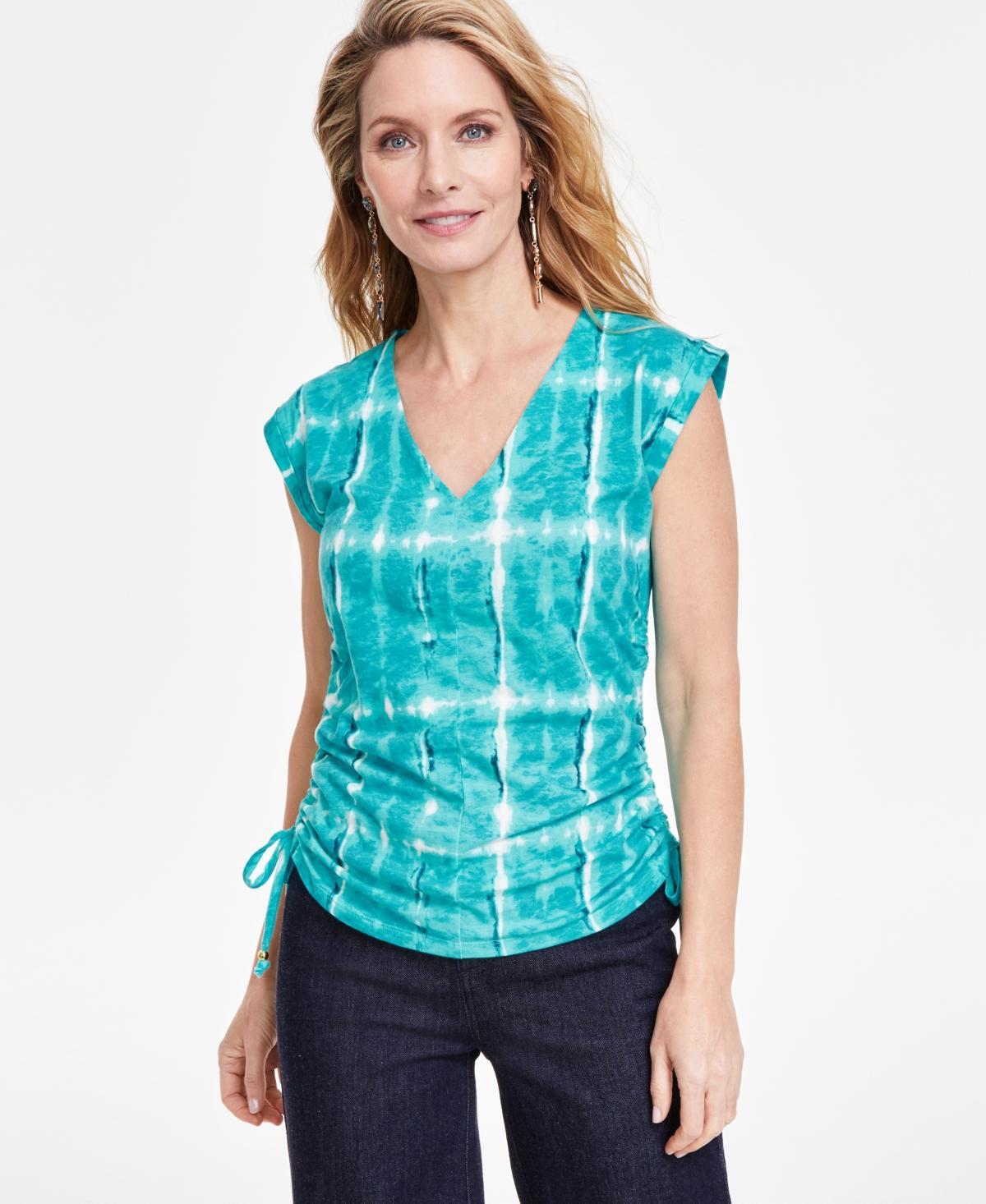 Women's Side-Tie V-Neck Top, Created for Macy's Product Image