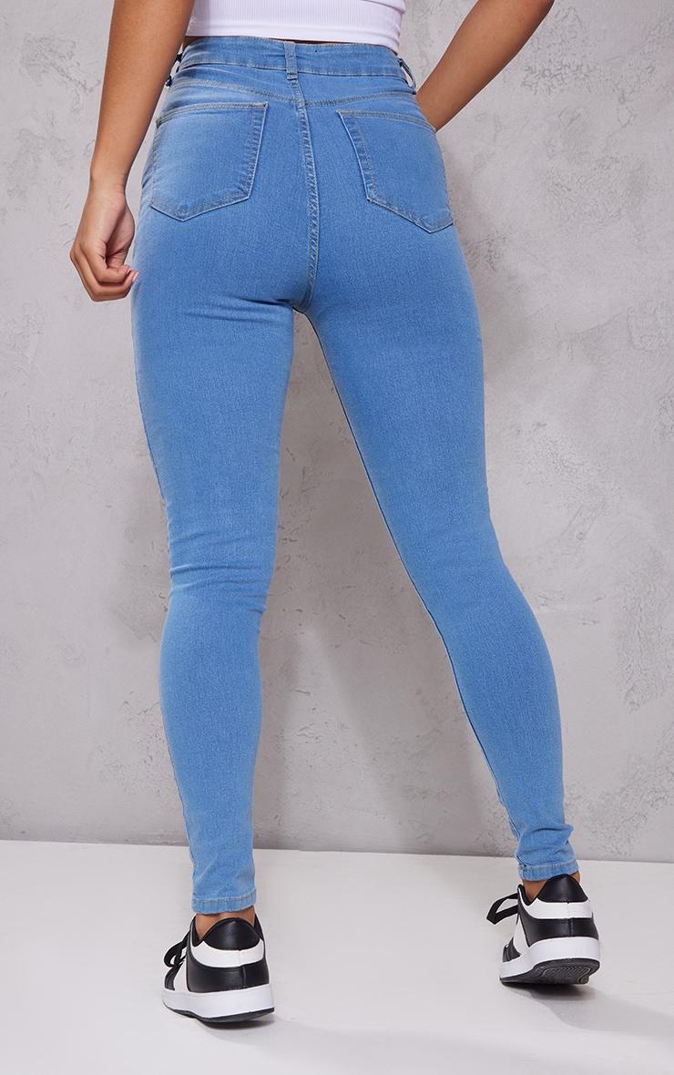 PRETTYLITTLETHING L30 Light Wash 5 Pocket Skinny Jeans Product Image