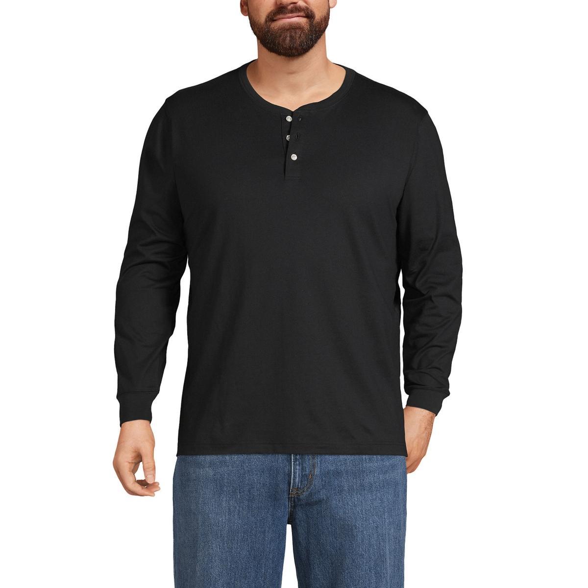 Lands End Mens Super-t Long Sleeve Henley T-Shirt Product Image