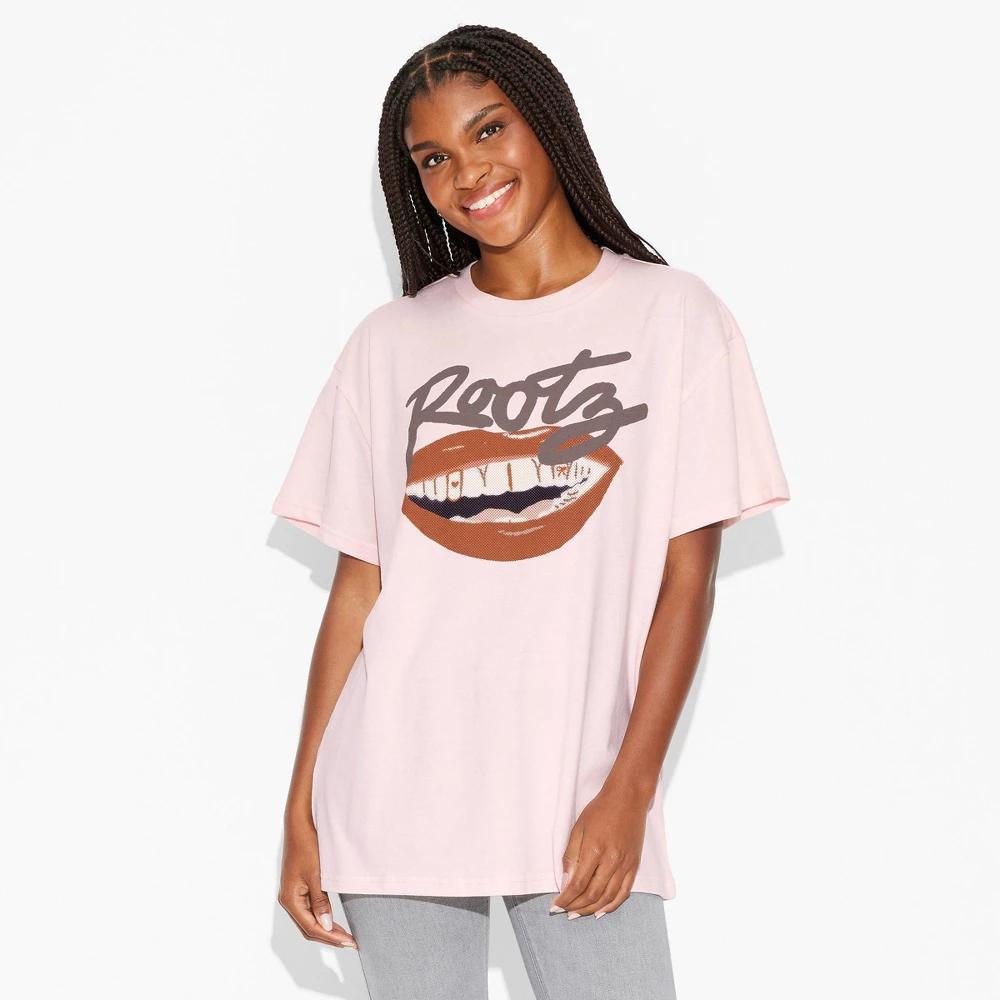 Womens Rootz Oversized Short Sleeve Graphic T-Shirt Product Image