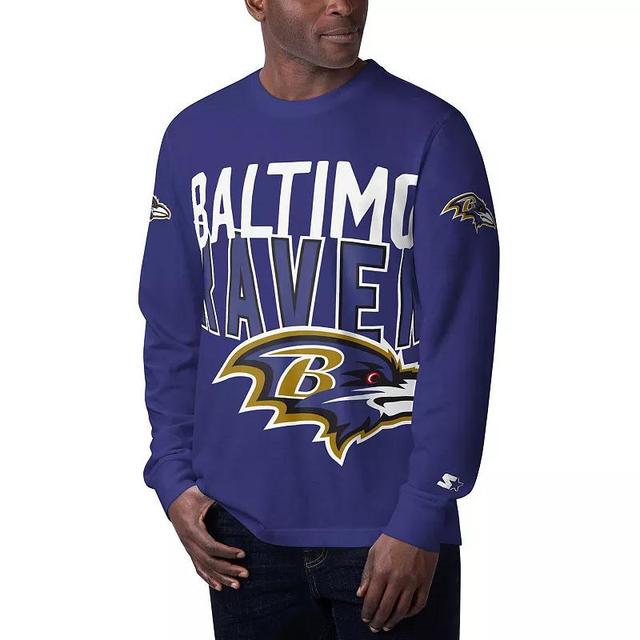 Mens Starter Baltimore Ravens Clutch Hit Long Sleeve T-Shirt Product Image