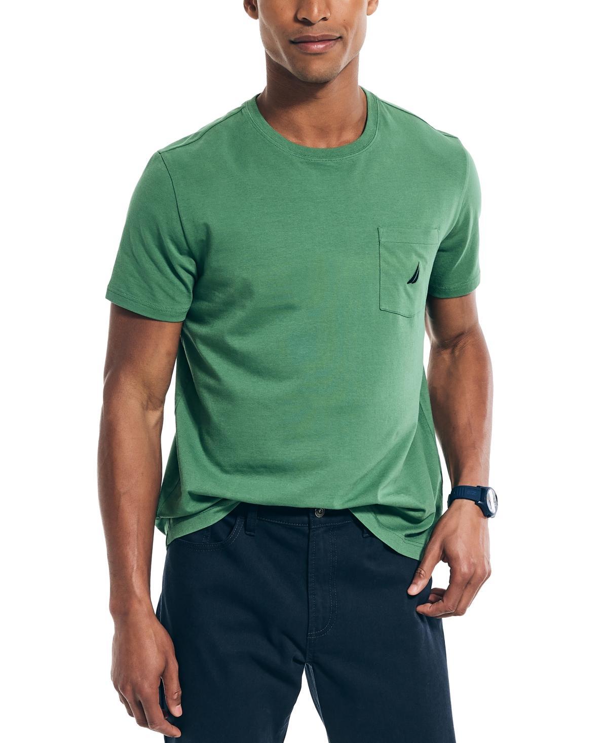 Nautica Mens Classic-Fit Solid Crew Neck Pocket T-Shirt Product Image