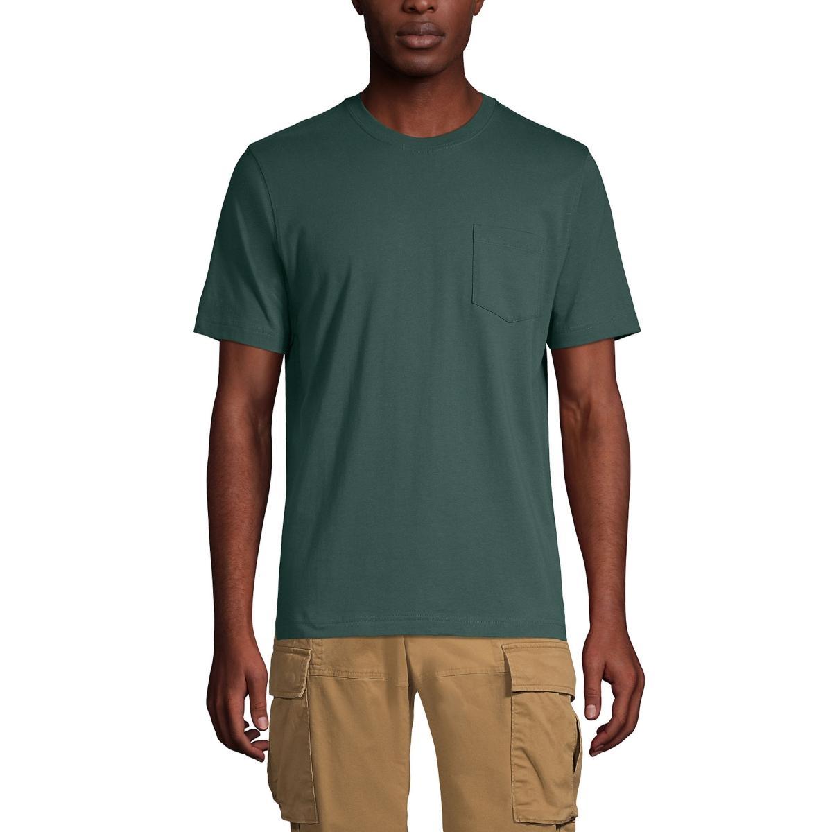 Mens Lands End Super-T Short Sleeve T-Shirt with Pocket Product Image