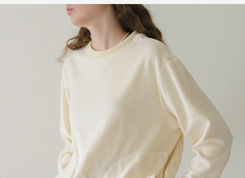 Crew Neck Plain Oversized Pullover Product Image