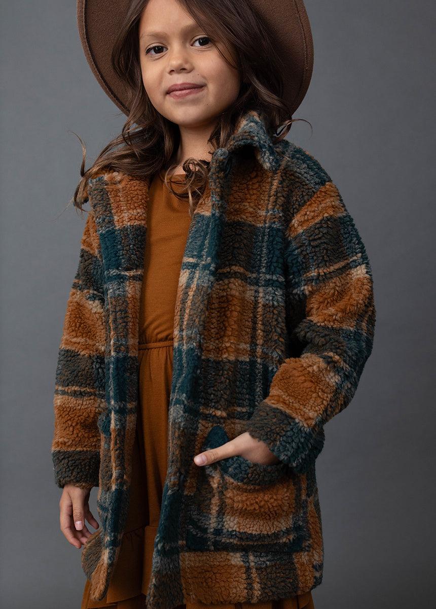 Gertrude Coat in Camel Plaid Product Image