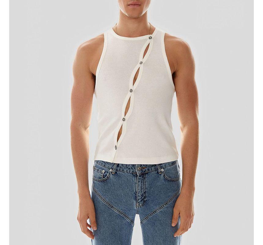 Plain Cutout Tank Top Product Image