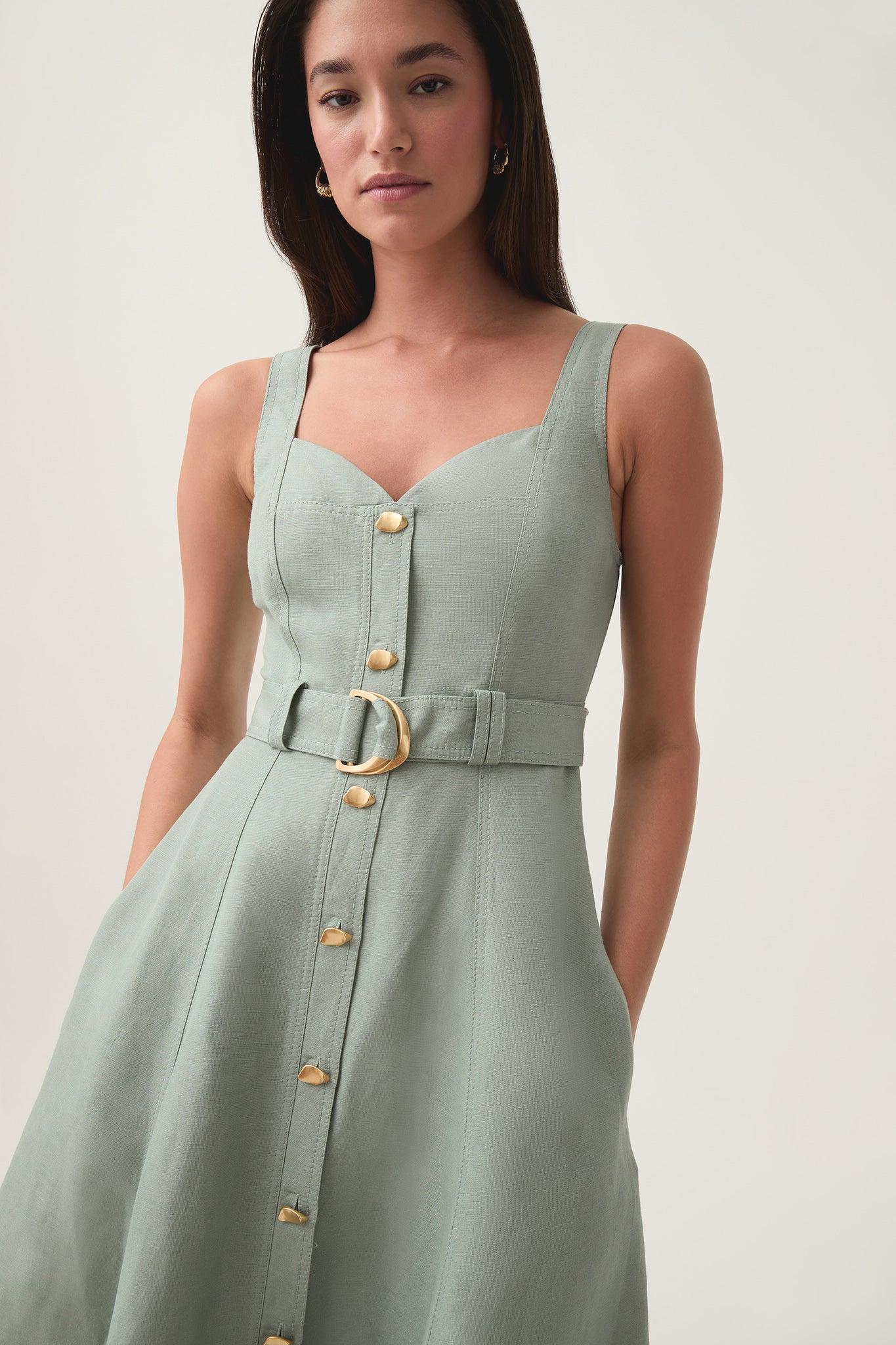 Clay Belted Midi Dress Product Image