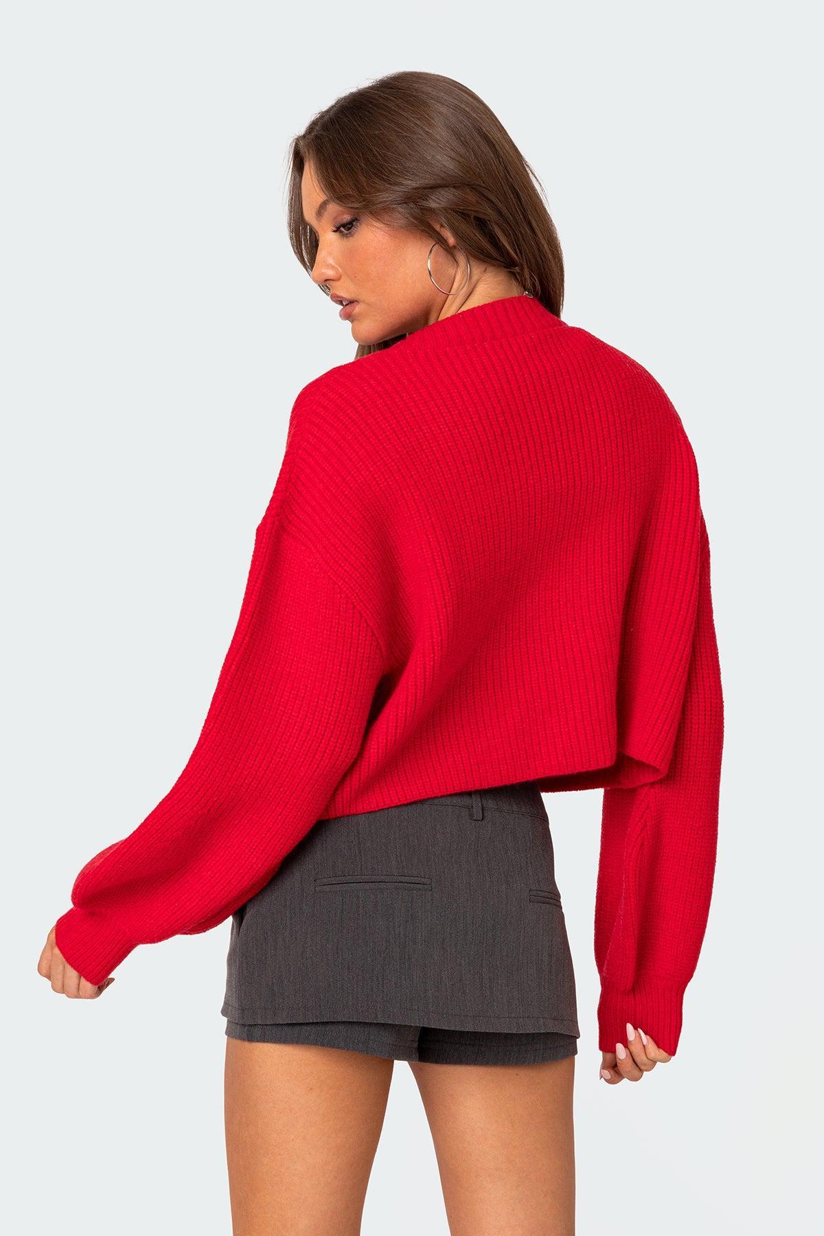 Sabrina Chunky Knit Cropped Cardigan Product Image