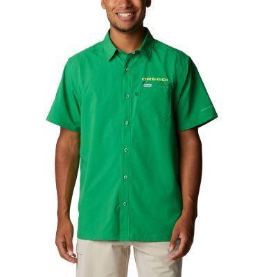 Mens Columbia Pfg Green Oregon Ducks Slack Tide Camp Button-Up Shirt Product Image