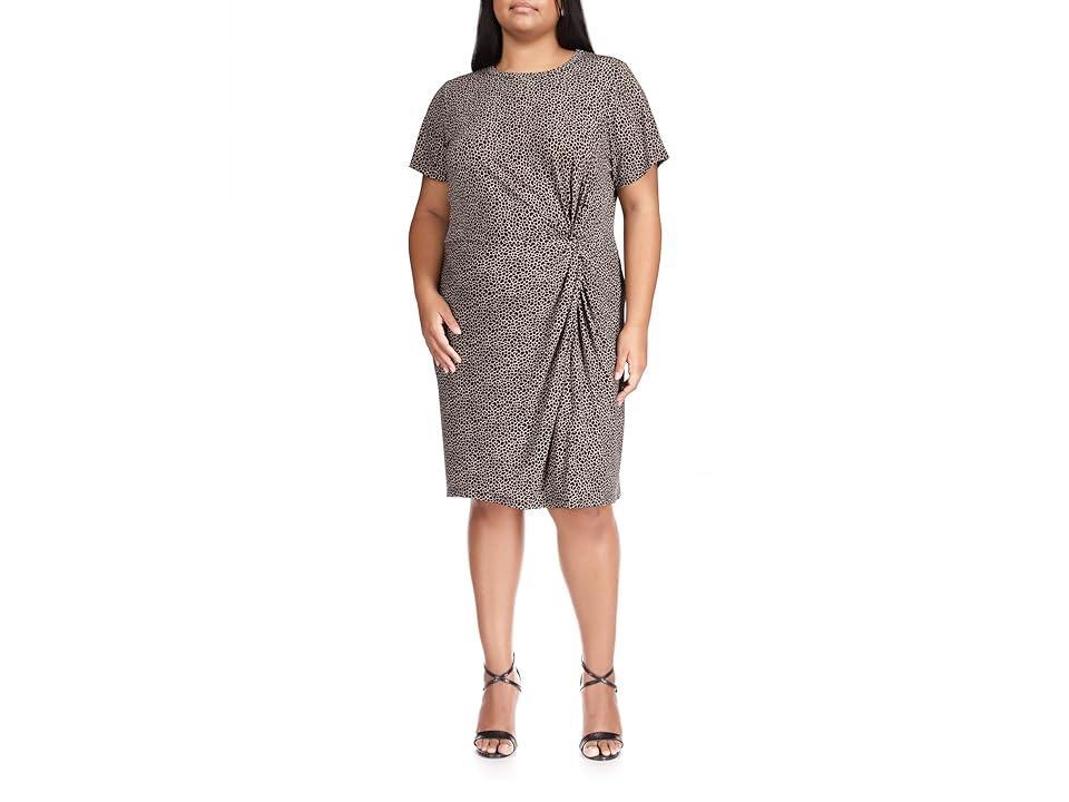 MICHAEL Michael Kors Plus Size Giraffe Twist Short Sleeve Mini Dress Women's Clothing Product Image