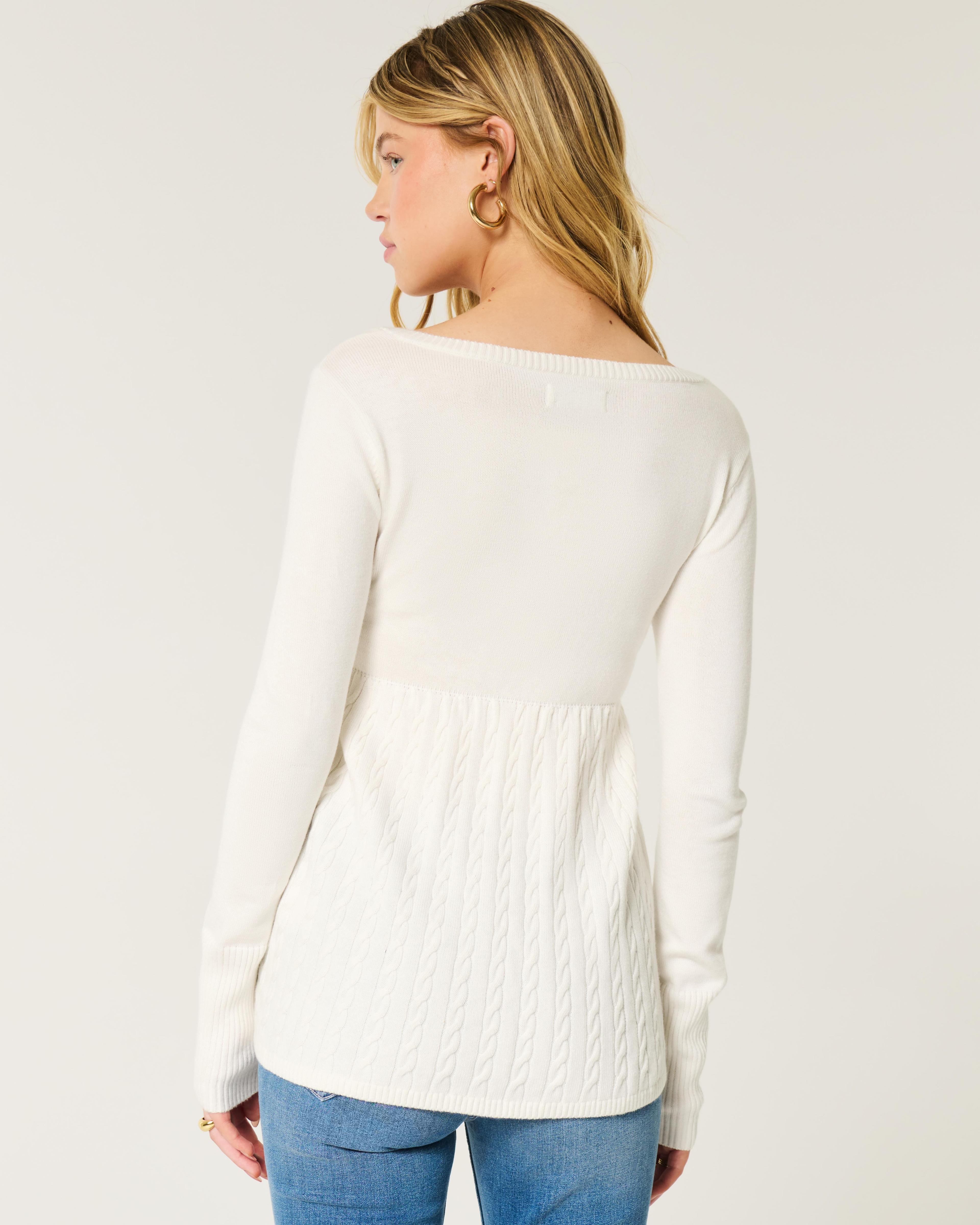 Long-Sleeve Babydoll Sweater Product Image