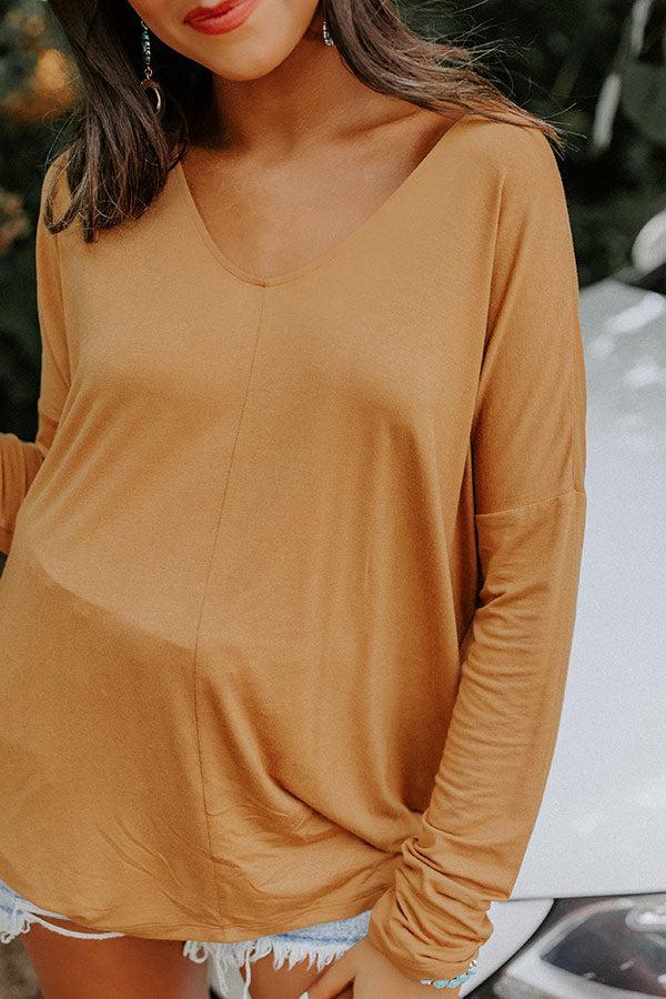 Lean Into Me Shift Top In Camel Product Image