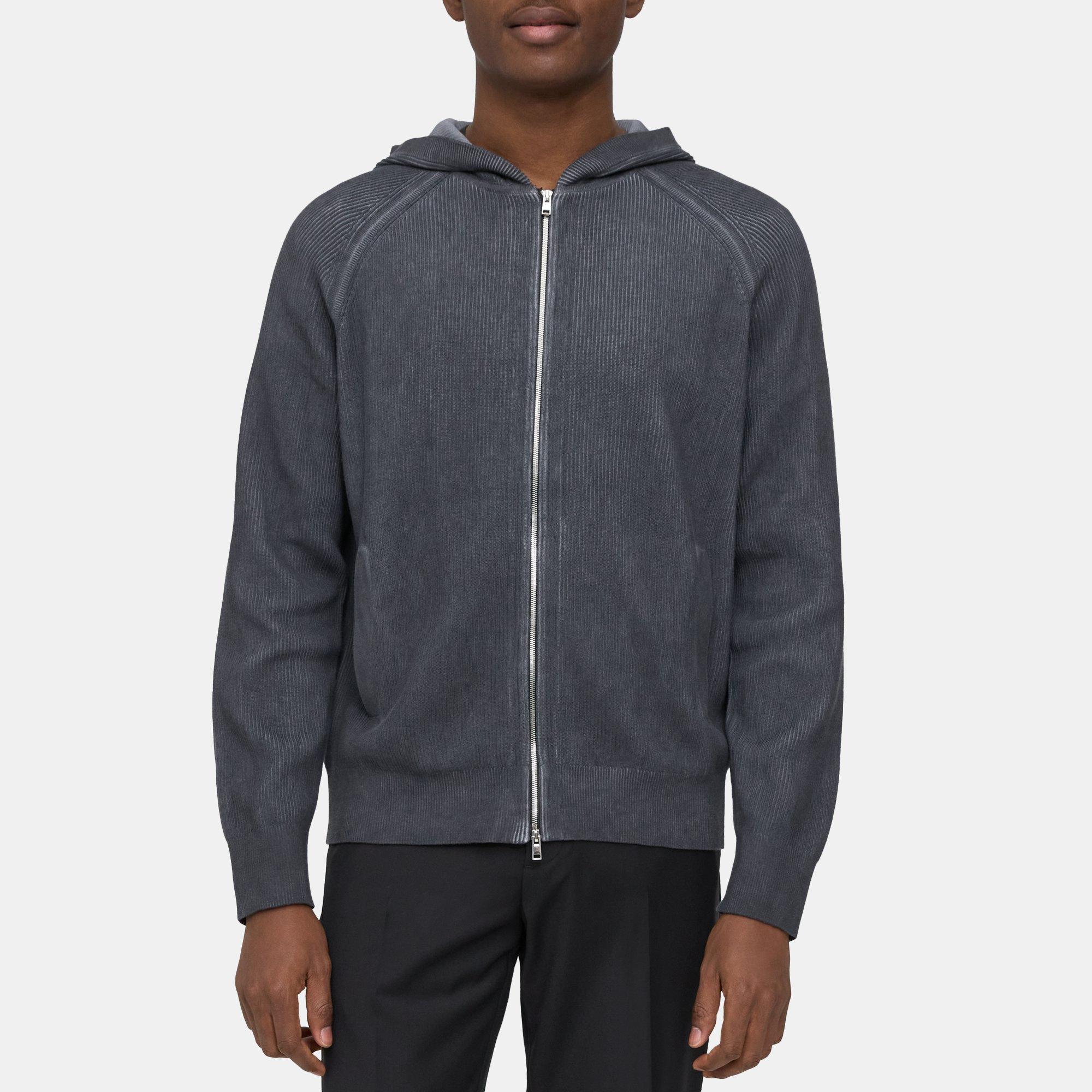 Cotton Zip-Up Hoodie | Theory Outlet Product Image