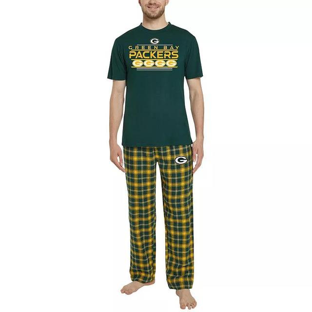 Mens Concepts Sport /Gold Bay Packers ArcticT-Shirt & Flannel Pants Sleep Set Product Image