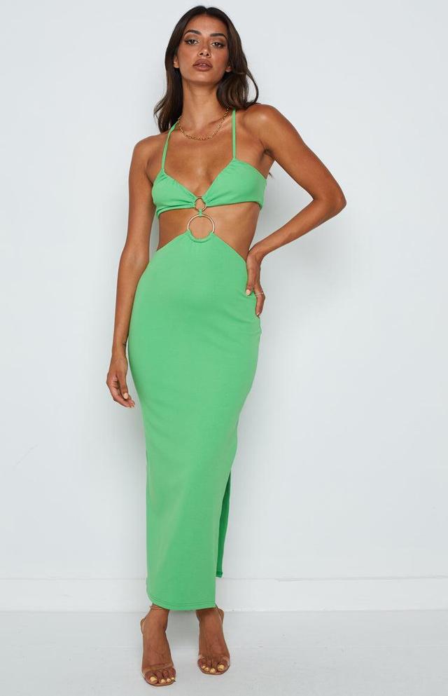 Earthling Green Maxi Halter Dress Product Image