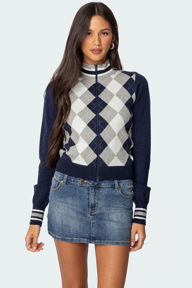 Madisen Argyle Knit Cardigan Product Image